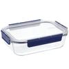 Bestco Rectangular Glass Storage Container with Lock Top LBG454 1.6L Heat-Resistant Lid, & Lock, Class,