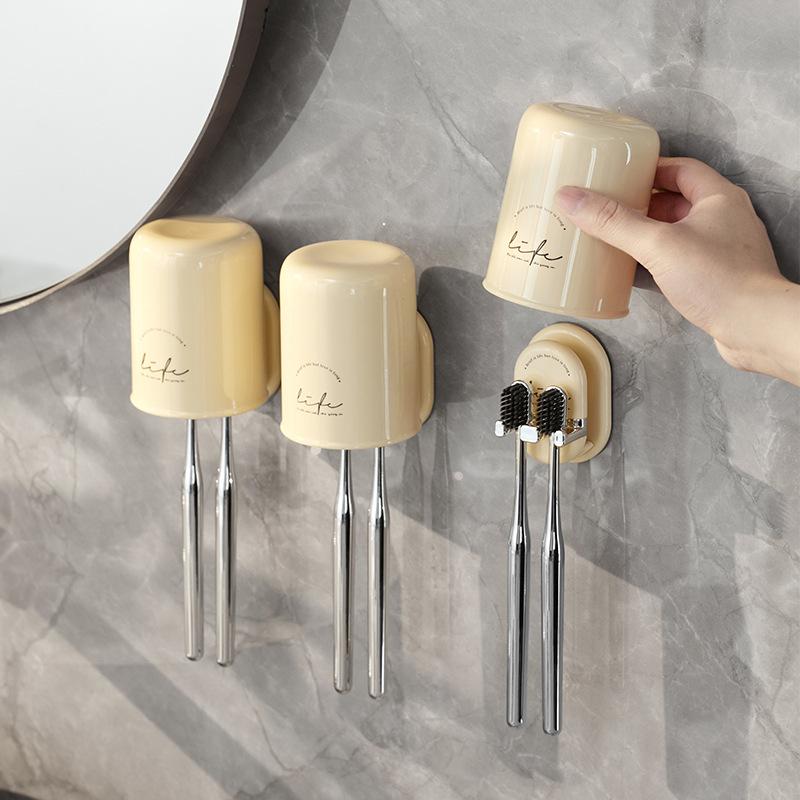 Подставка-полка для хранения зубных щеток Douyin, настенный стакан для полоскания рта для ванной комнаты, набор держателей для зубных щеток без сверления