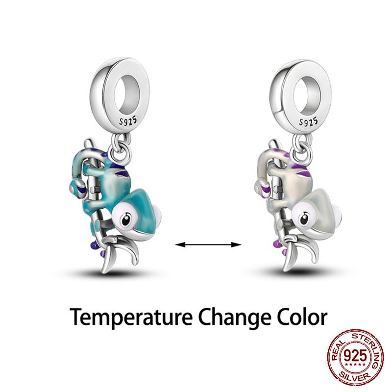 Оригинальные бусины-шармы серии Magic Color Chameleon Luminous из стерлингового серебра 925 пробы, подходящие для браслета, сделай сам, ювелирные изделия, подарки