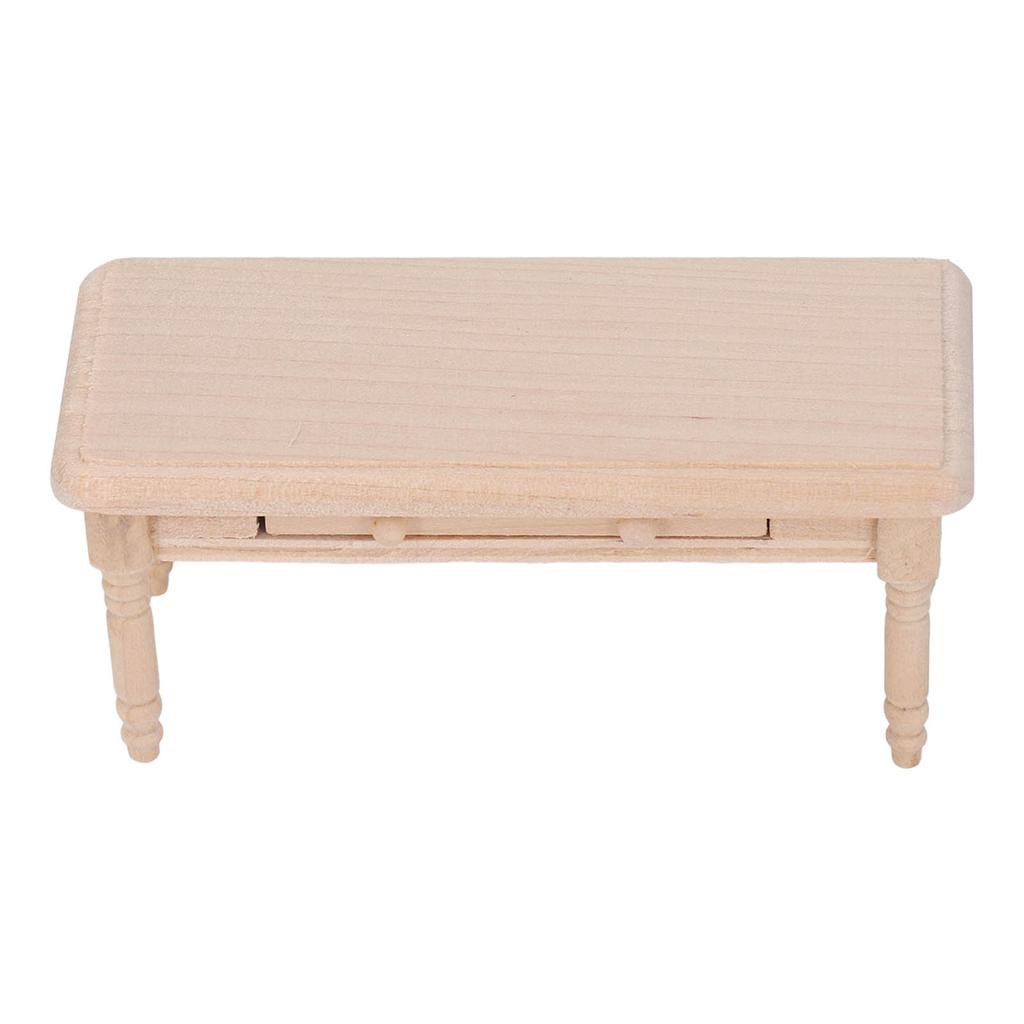 Кукольный обеденный стол 1:Простой элегантный дизайн в масштабе 1/12, прочный деревянный миниатюрный чайный столик на 1 персону:12