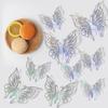 12Pcs/Set 3D Hollow Butterfly Wall Sticker Gold Silver Rose Wedding Decoration Living Room Home Decor Butterflies Decal Stickers KTY