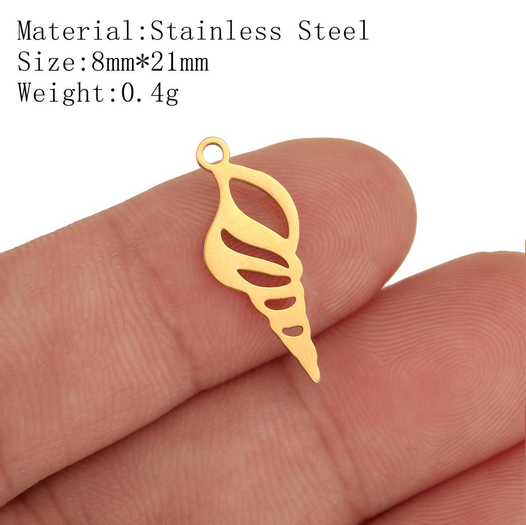 5Pcs Pineapple/Monstera Leaf/Tropical Hawaii Palm Tree Charms Stainless Steel Conch Pendant DIY Bracelet Necklace Jewelry Making