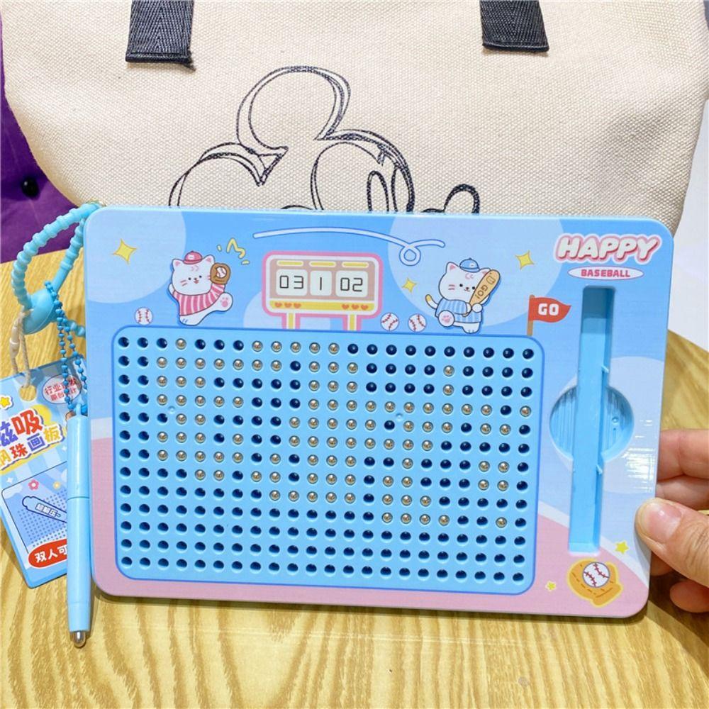 Puzzle Steel Ball Drawing Board Magnetic Toy Writing Pad Bag Pendant  for Backpack