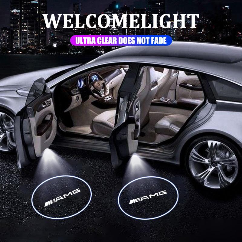 MTT5   Car LED Door Projector Light For Mercedes Benz CLS E CLA C Class W205 W206 W203 W204 W212 C 200 300 Amg Coupe C205 Accsesories