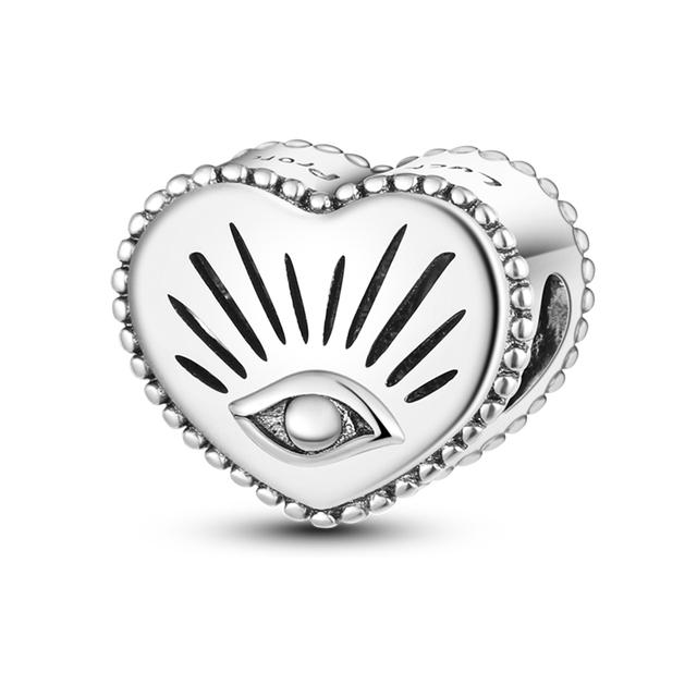 Heart Shape 925 Silver Family Lover Affection Pendant Charm Beads Fit Woman's Cute Bracelet DIY Jewelry For Women