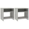 VidaXL 2 Pcs Bedside Tables Concrete Grey 40 X 30 X 40 Cm Chipboard
