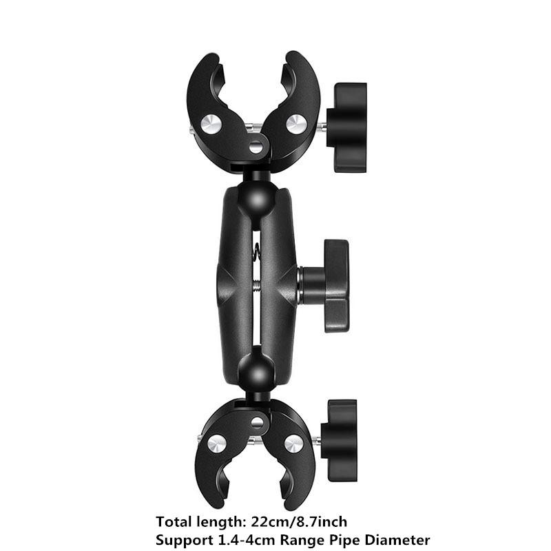 Держатель с двойным шаровым зажимом, крепление на руль, для велосипеда, мотоцикла, удлинитель, палка для GoPro 13 12 11 10 Insta360 X4 DJI Action 4