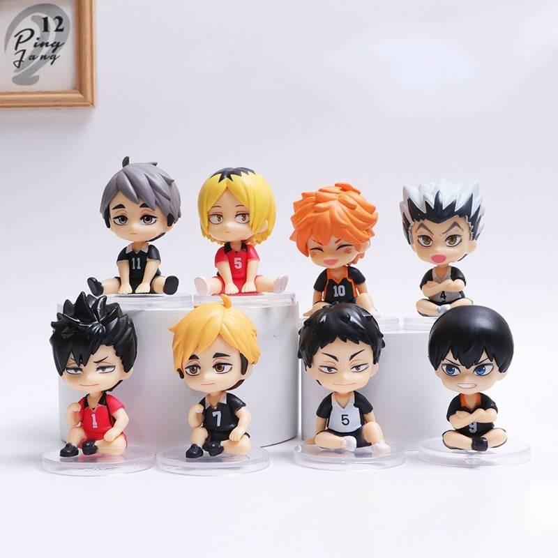 High Quality 8pcs Sitting Volleyball Boys Miniature Figures Hinata Shoyo Kageyama Tobio