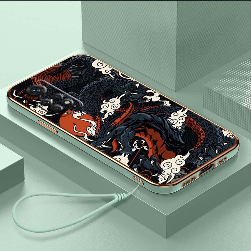 Роскошный чехол для телефона из ТПУ с ремешком для Xiaomi Poco F1 F3 F4 F5 M3 M4 M5 X3 X4 X5 PRO 11 Lite 11T 12T 13T чехлы A33 Чехол с дизайном дракона