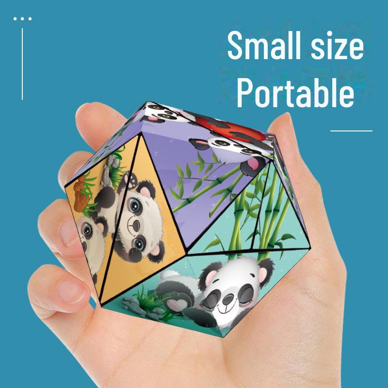 Panda Pattern 3D Magic Cube - Geometric Building Blocks for Creative Play & Learning