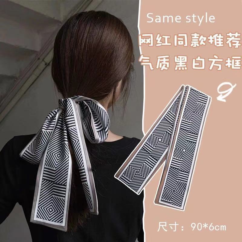 Шелковый шарф Qiandongge, повязка на голову в стиле ретро, завязанный хвост, бант, лента, повязка на голову, повязка на голову Mori Series