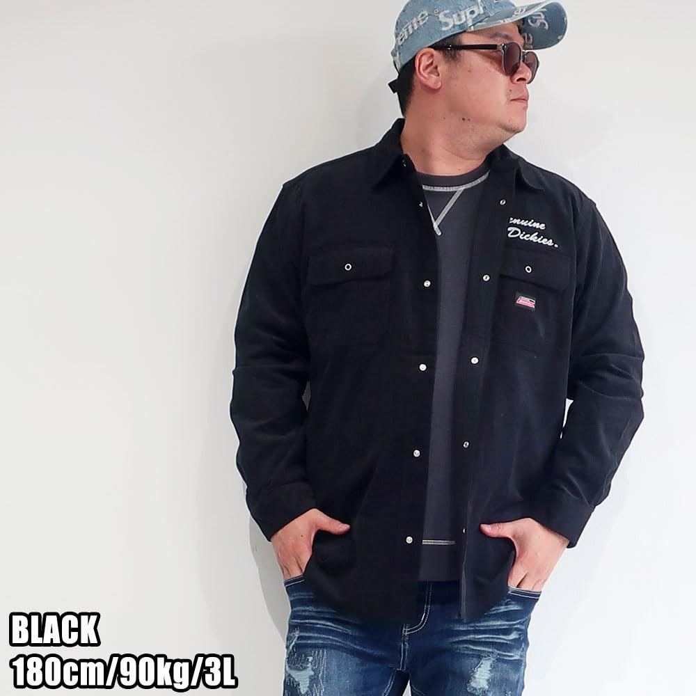 Мужская вельветовая рубашка Dickies больших размеров с длинным рукавом, размеры 3L, 4L и 5L, 10001719 (JP, Алфавит, 3L, Коричневый)