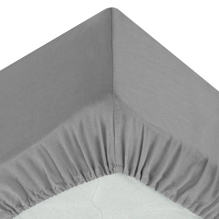 Drap Housse - Coton - 140 X 190 Cm - Gris Moderne - Bonnet 30 Cm - OEKO-TEX®