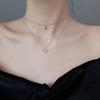 925 Sterling Silver Double Chain Zircon Heart Charm Pendent Necklace For Women Girls Party Wedding Jewelry Choker Collar Dz252