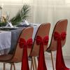 Christmas Chair Sashes Bows Large Velvet Chair Cover Back Tie Supplies for Christmas Banquet Home Wedding Event Holiday Party Decor