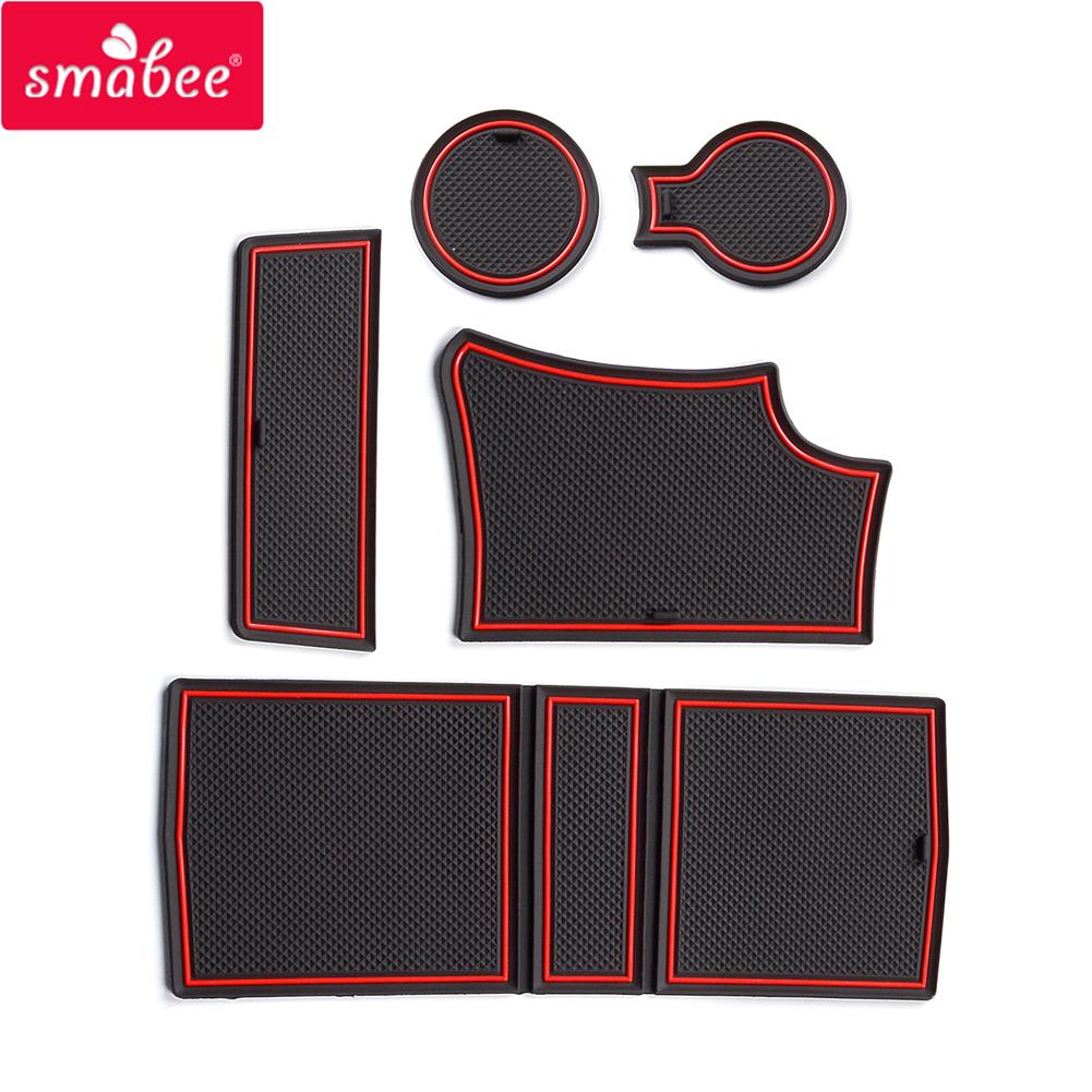 Smabee Anti-Slip Gate Slot Cup Mat for Peugeot 208 e-208 2019 - 2024 GT Interior Accessories Door Pad Non-Slip Mats Car Styling P4