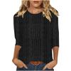 Stylish Women's Round-neck Three-quarter Sleeve  Top
