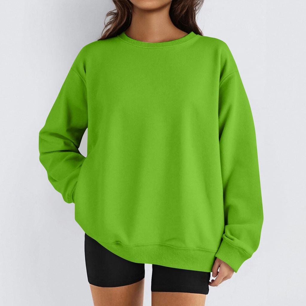 Женские зимние топы, женская толстовка с длинным рукавом, повседневная, с круглым вырезом, свободный крой, флисовые топы Pollover