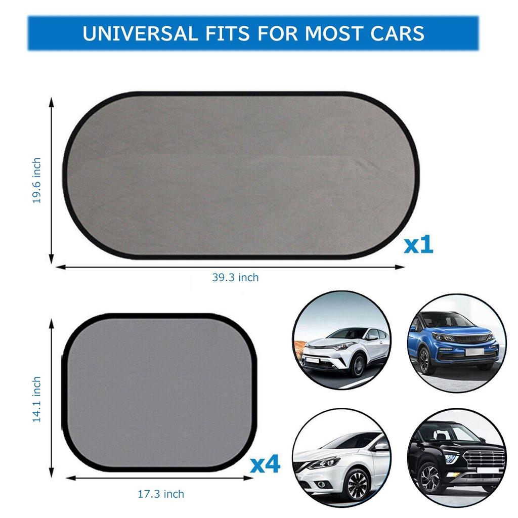 5 шт. в наборе автомобильные солнцезащитные шторки для боковых и задних окон, защита от ультрафиолетовых лучей для детей, солнцезащитный козырек с присоской, универсальный для большинства автомобилей
