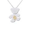 Children's Pendant - LÉA &; ARTHUR - OURSON - 925 Rhodium Silver - Letter S Yellow Gold Plated