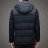 Куртка-пуховик мужская короткая в стиле папы, утолщенная, съемный капюшон, деловая, повседневная, легкая, роскошная, мужская, зимняя, теплая куртка
