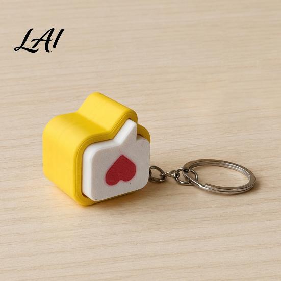 Keychain Fidget Toy 3D Printed Heart Clicker Keychain Pocket Size Finger Clicker Anxiety Stress Relief Push Button for Kids Adults Durable