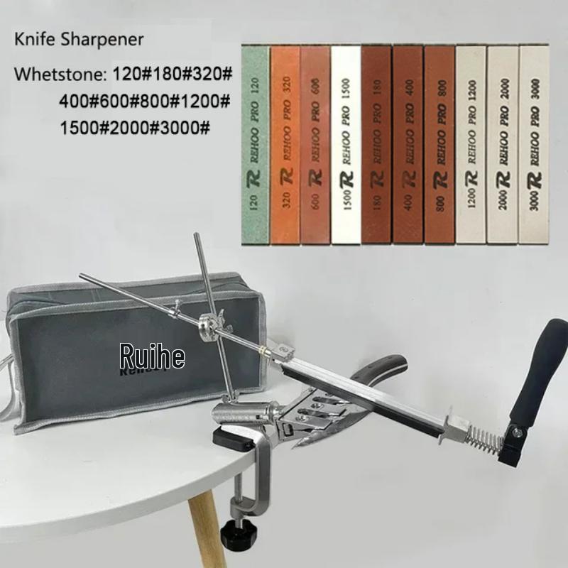 Ruihe Rehoo Металлический держатель для заточки ножей с фиксированным углом, вращающийся на 360°, RH006
