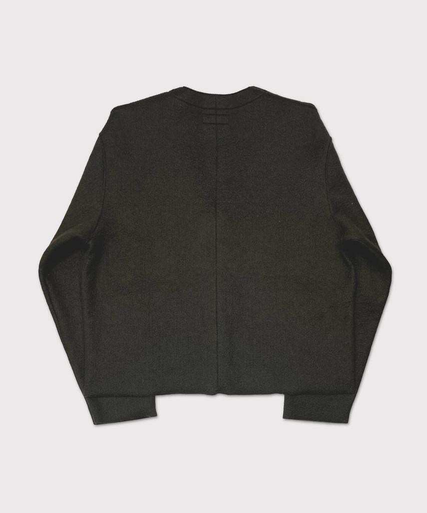 Minus Cut Off 1B Cardigan(Needle Shaggy Mohair) - Olive