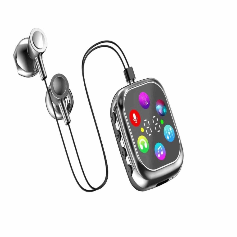 Noise Reduction Bluetooth Earphones LED Color Screen Clip-On Earphones Lavalier Earphones Karaoke
