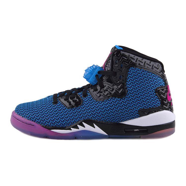 Air Jordan Spizike Forty BG Kids Sneakers Black Black Fire-pink-photo-blue-atomic-orange 807542-029