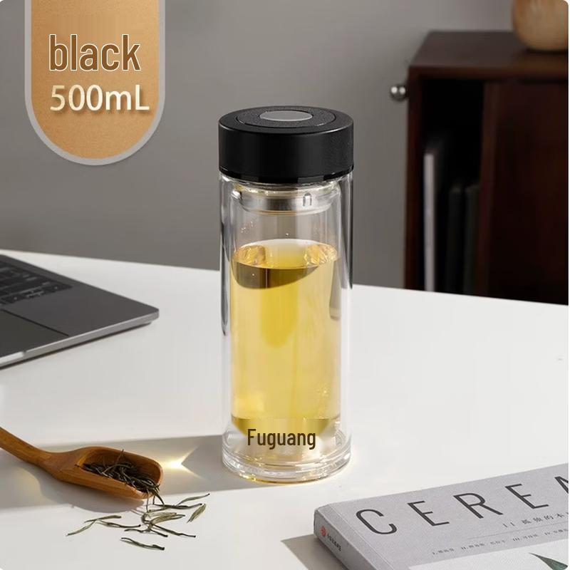 FUGUANG Gezhi Double-Layer Portable Tea Glass Cup