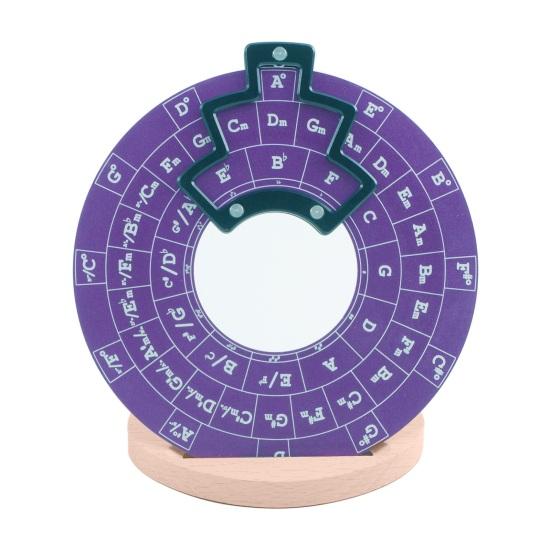 Круглый металлический инструмент для аккордов Circle of Fifths Wheel с деревянной подставкой для музыкальных инструментов