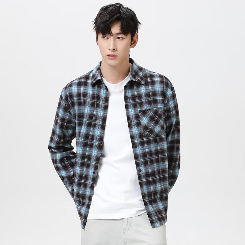 Mark Fairwhale Мужская американская фланелевая клетчатая рубашка с длинным рукавом