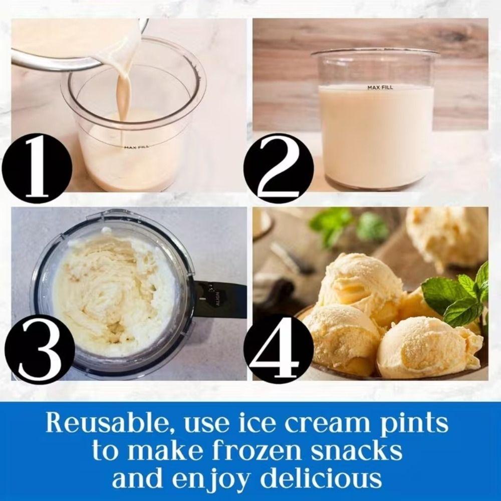 2PCS/4PCS Reusable Ice Cream Cup Creami Pints and Lids  Creamer Ice Cream Maker Machine Accessories