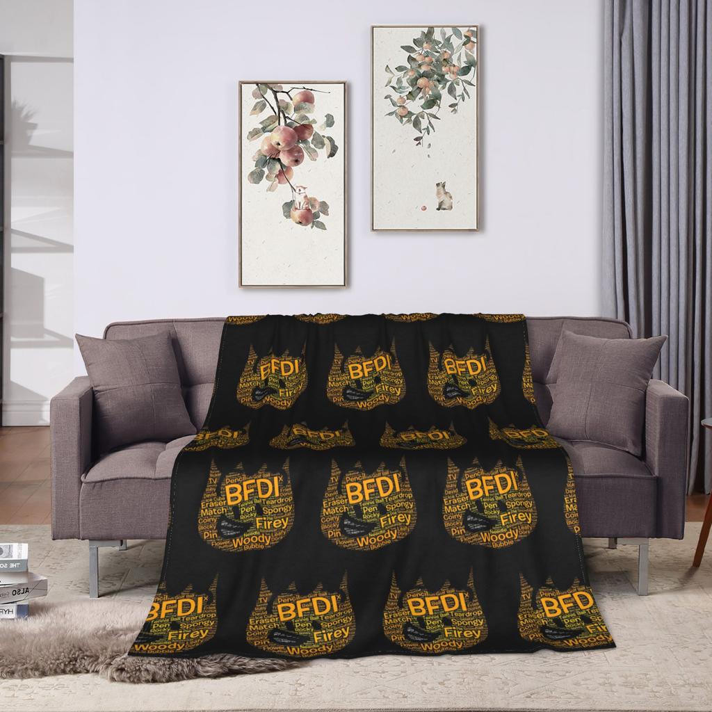 Four BFB BFDI Blanket Velvet Textile Decor Portable Lightweight Throw Blankets for Bedding Office Bedding Throws