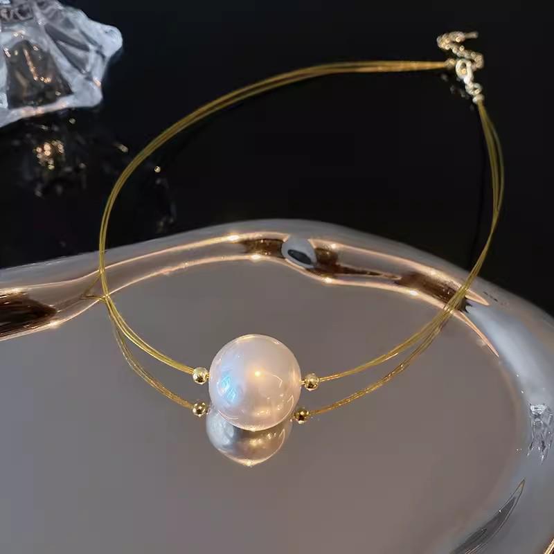 Корейское французское ретро жемчужное ожерелье: Трендовый женский чокер высокого класса 2024