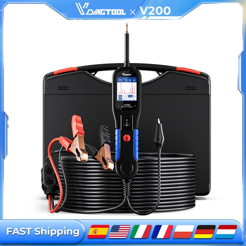 VDIAGTOOL V200 Автомобильный электрический тестер цепи 6В-30В Автомобильный набор зондов питания Тестер электрической системы ЖК-дисплей Тестер напряжения