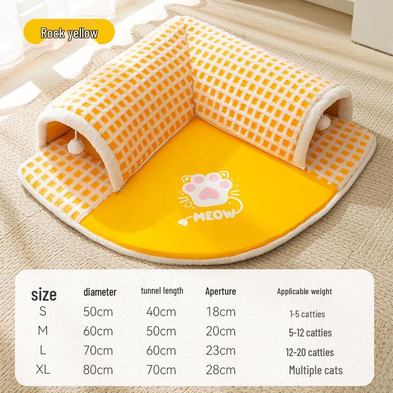 Breathable Spring/Summer Cat Tunnel & Bed Combo for Play and Relaxation