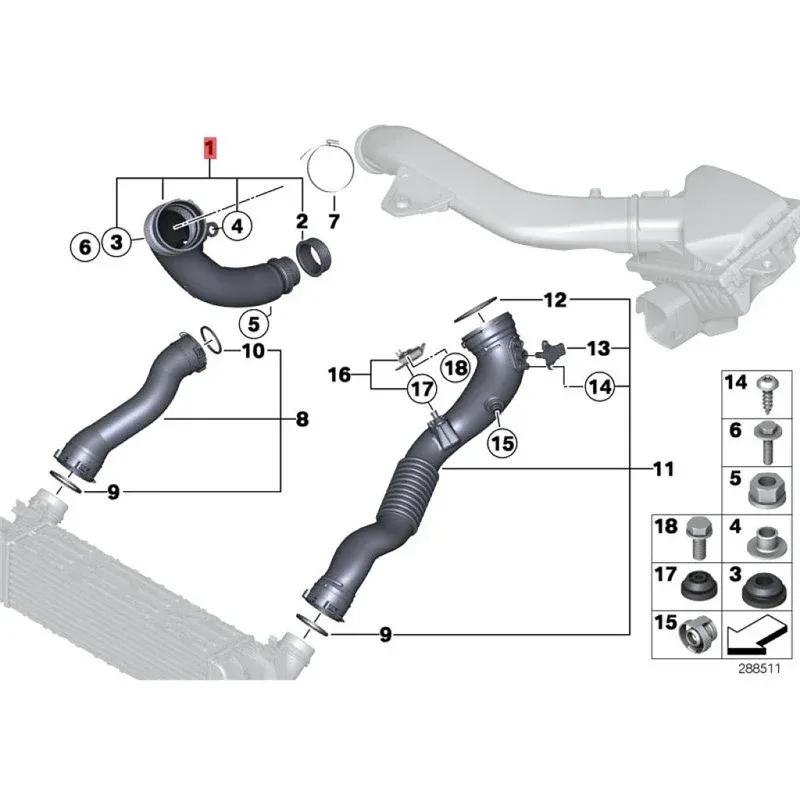 13717602651 Car Turbo Charged Pipe for BMW 1 2 3 4 Series F30 F20 F32 F22 Air Intake Hose Auto Parts