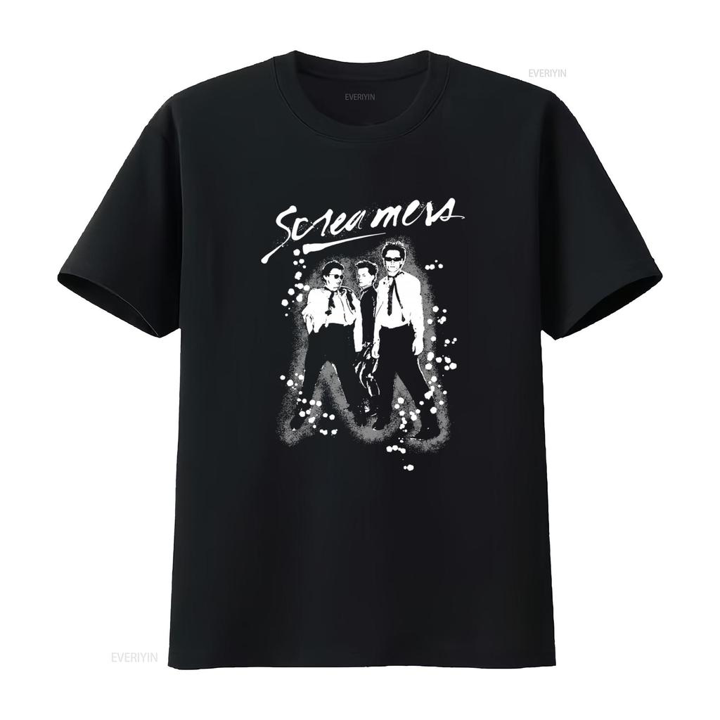 Футболка мужская Screamers Band в ретро-стиле Уникальный принт для любителей музыки винтажная стираная Топ для повседневной носки стильный слегка