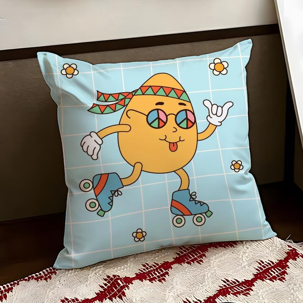 Easter Day Cushion Cover Reversible Soft Durable Pillow Cover Home Car MultiScene Use for Daily Comfort