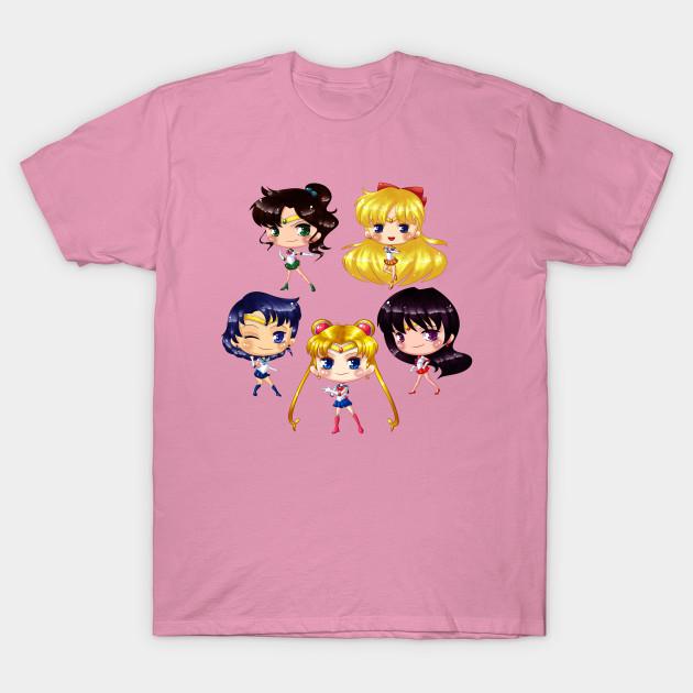 Футболка женщины Чиби Сейлор Сенши Harajuku Печать Кавайи футболка Летний короткий рукав женский футболка Top Tee