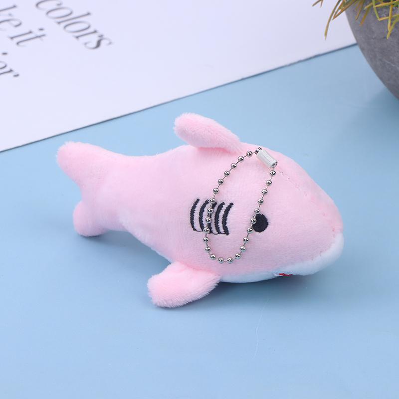 Cute Cartoon Stuffed Plush Shark Pendant Key Chain Ring Doll Toys For Kids Gifts