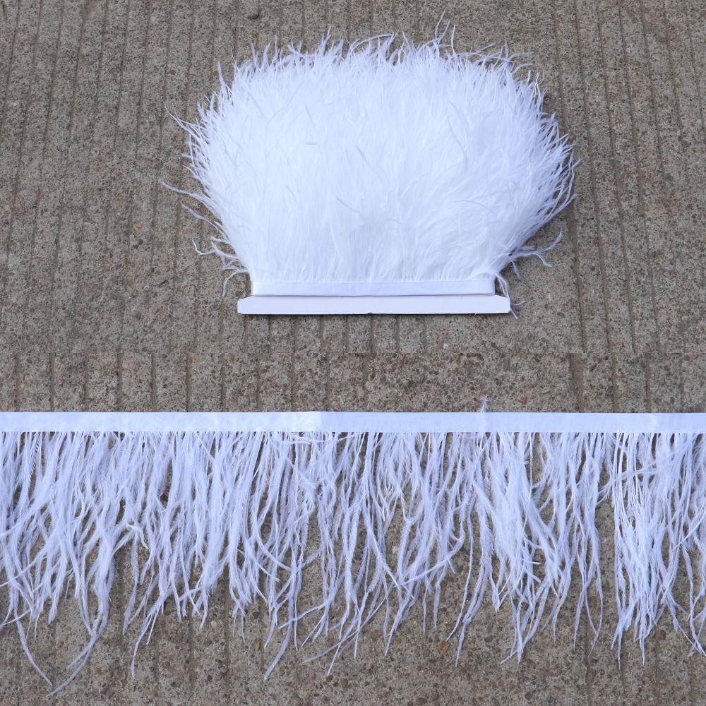 FeatherLight Blue Ostrich Feather Trim Ribbon Real Ostrich Feathers Fringe Trims for Party Clothing Sewing Decoration Plumes Diy Crafts