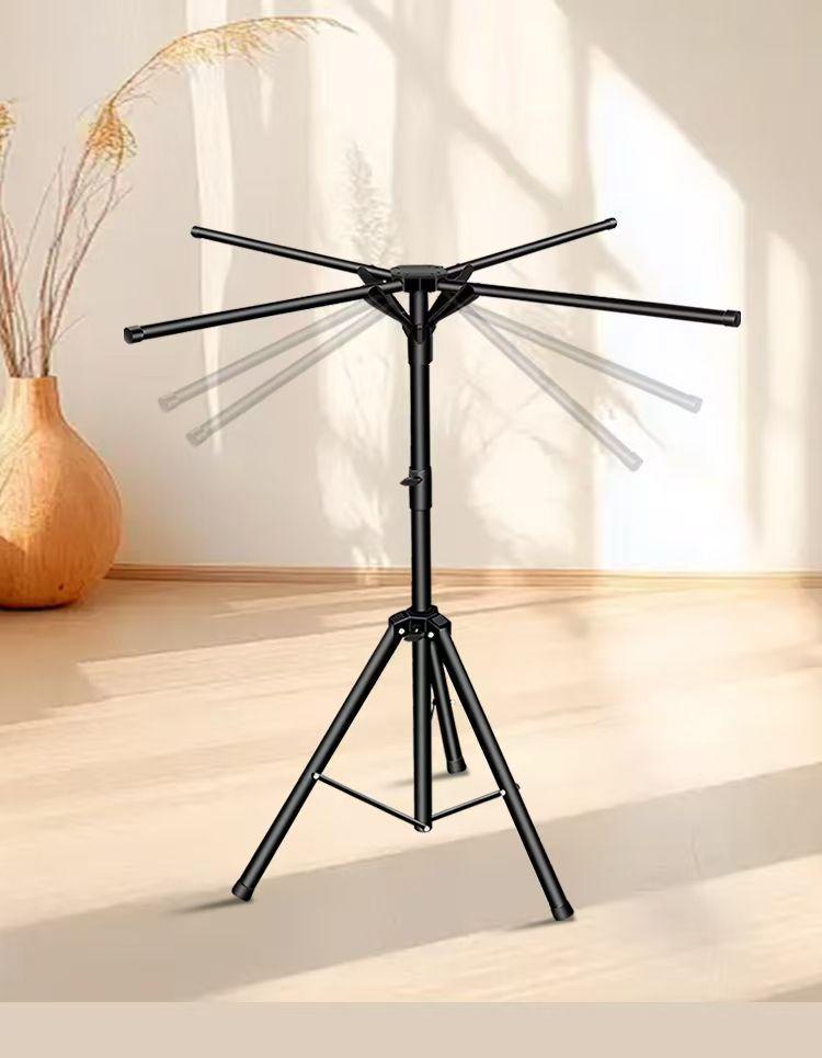 Compact Foldable Clothes Drying Rack - Space-Saving Balcony & Floor Stand for Simple Hanging