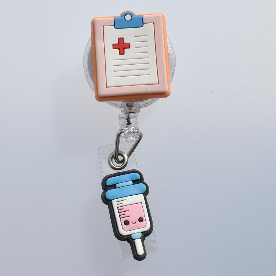 Милый выдвижной значок медсестры для скорой помощи, клипса на катушке, мультфильм, медицина, доктор, студенты, IC, держатель для бейджа для удостоверения личности