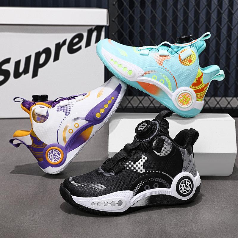 Hot Sale Boys Shoes Youth Professional Training High Top Basketball Shoes Non-slip Children's Students Outdoor Sneakers