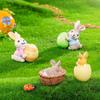 Пасхальное яйцо, миниатюрные безделушки, смоляная мультяшная статуя Бууни, подарок, мини-фигурка пасхального кролика