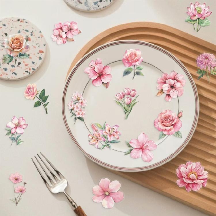 50 листов прозрачных наклеек для ноутбука, наклейка с цветком, клейкая наклейка, наклейка для гитары, милая наклейка для ноутбуков, скрапбукинга