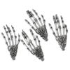 Antique Silver Metal Charms Pendants 30 Pcs Halloween Skeleton Hand Pendants  For Earrings